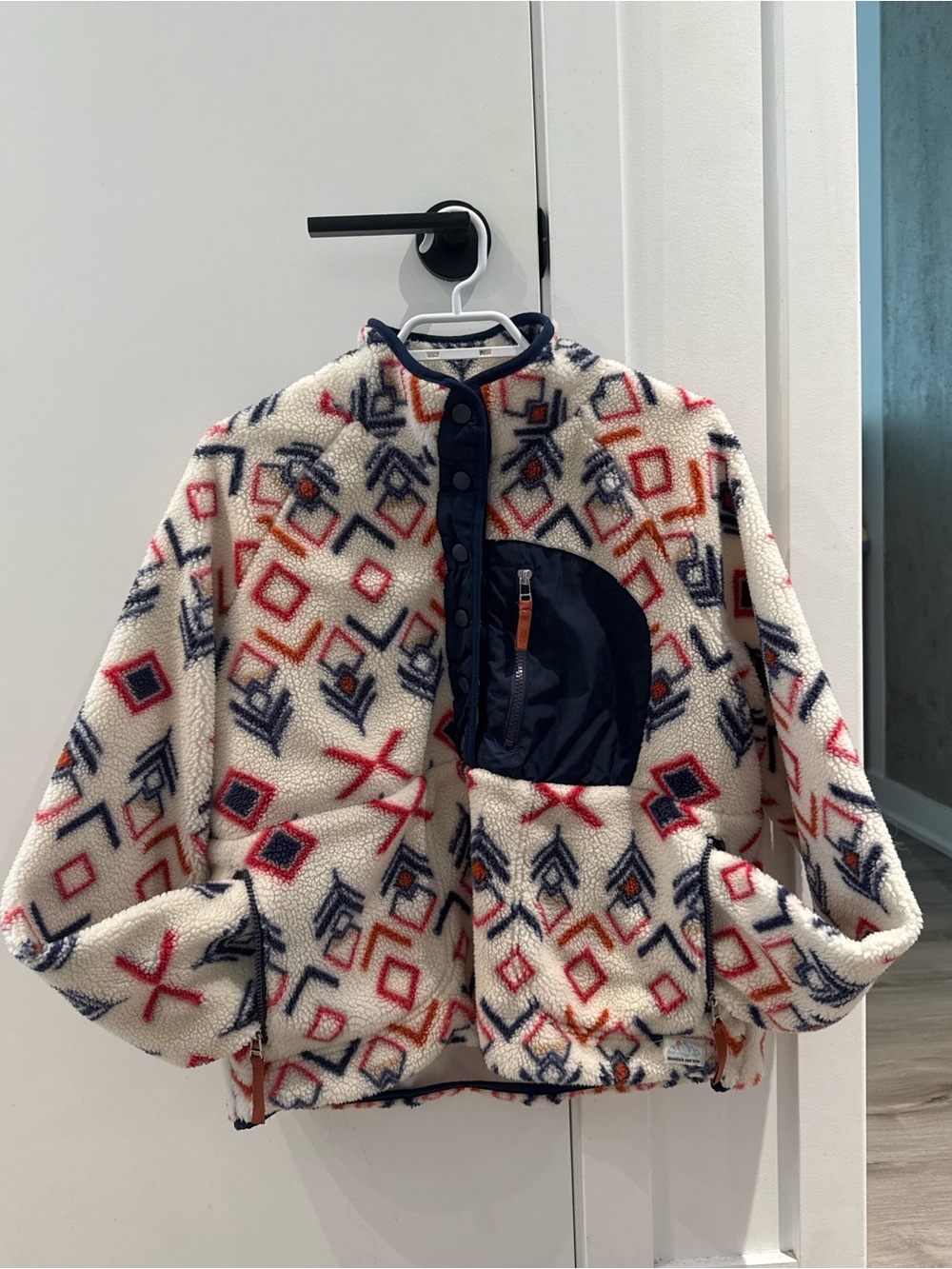 Mountain and Isles Southwest Geometric Sherpa Fleece Jacket Large